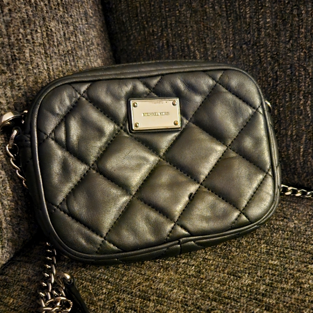 Michael Kors Black Quilted Crossbody Mini Bag